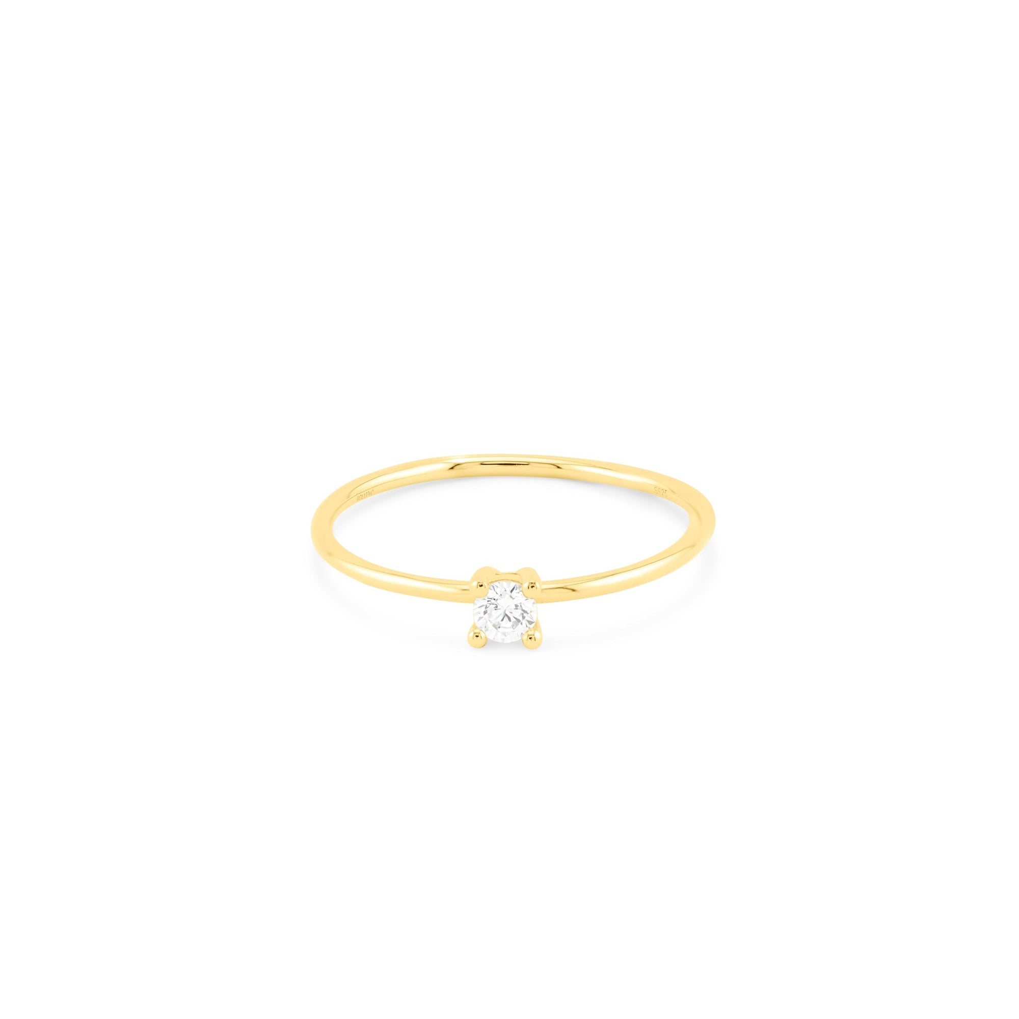 Classic Single Stone Ring - 14K Gold