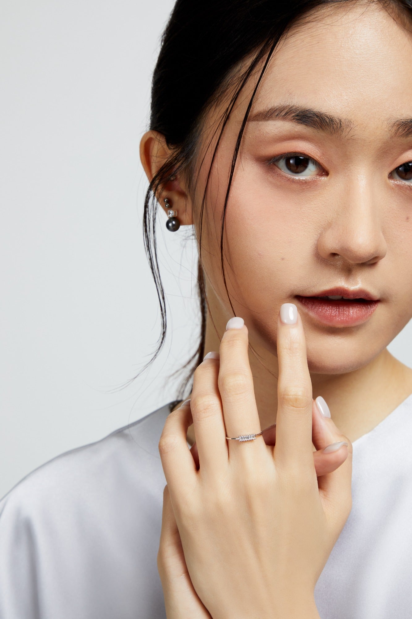 Baguette Stud Ring